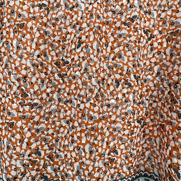 Figueroa & Flower Floral Print‎ Pintuck Button Down Boho Career Workwear Blouse - Picture 5 of 7